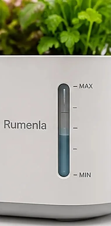 Fenêtre de niveau d’eau graduée de MIN à MAX sur la face avant de la jardinière Rumenla